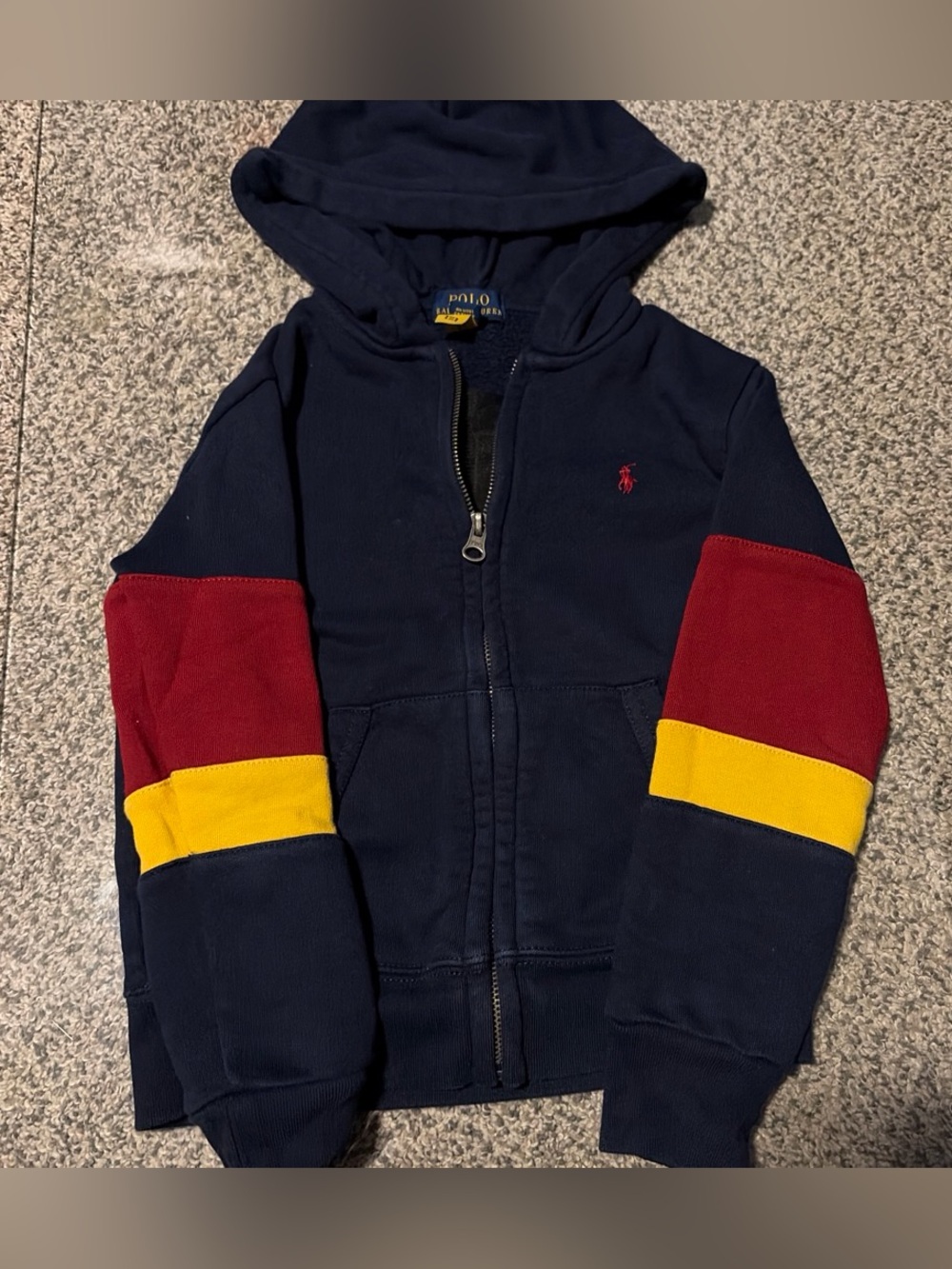 Polo by Ralph Lauren Boys Navy Zip Hoodie —size 5